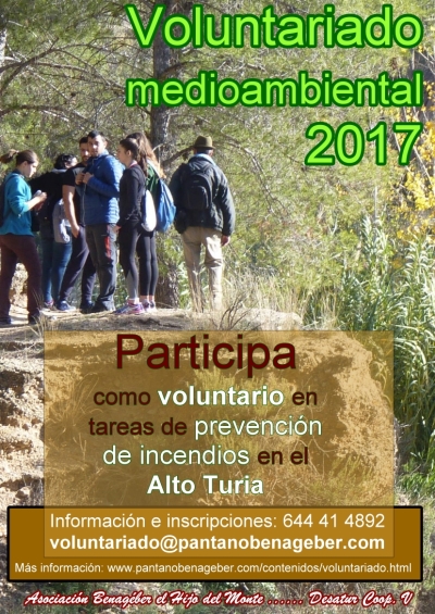 Voluntariado Medioambiental de prevencion de incendios 2017, Alto Turia - Valencia